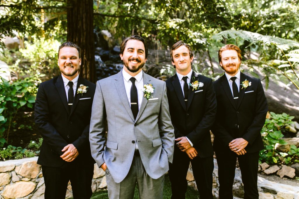 Groom and Groomsmen at Calamigos Ranch for Wedding