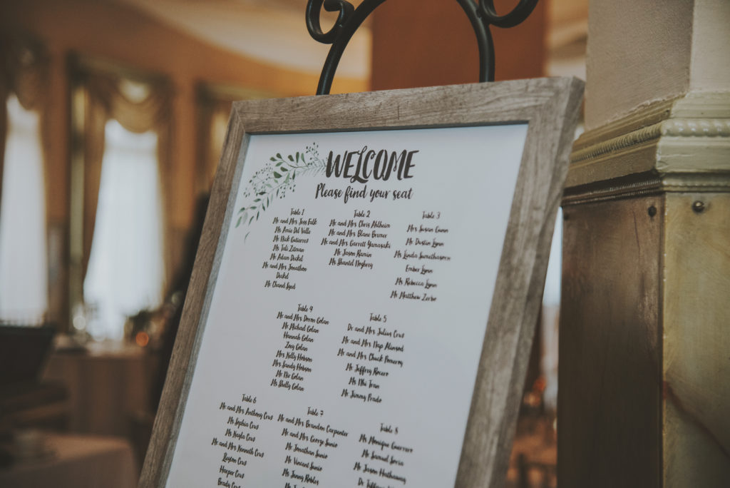 Table Assignment Sign for Wedding