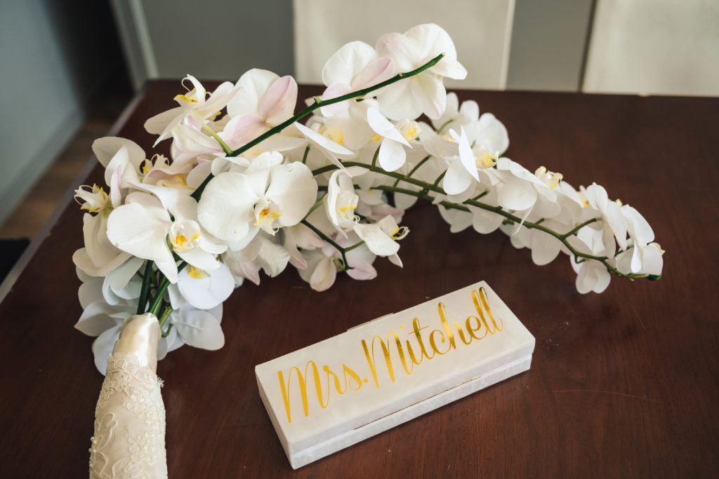 Classic Wedding Bride Clutch and Bouquet