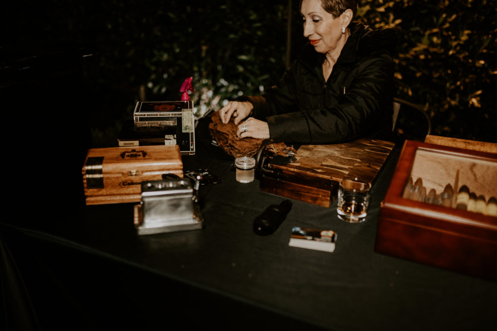 Hand Rolling Cigars at Orange County Wedding